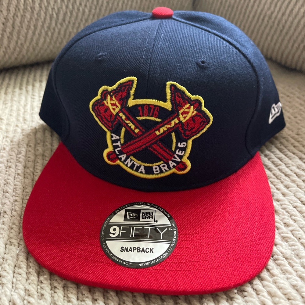 New Era Atlanta Braves Navy and Red Snapback Cap